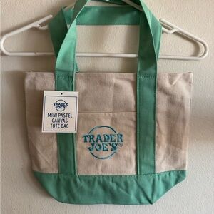 Trader Joe's Mini Pastel Canvas Tote Bag